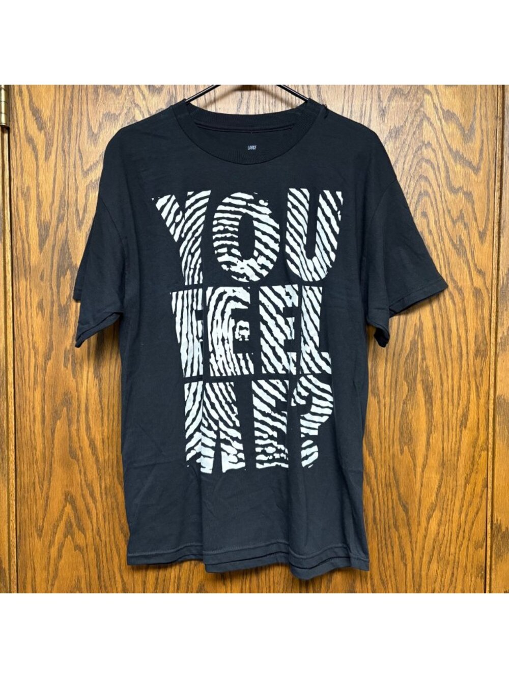You Feel Me Graphic T-Shirt by Preference Size Large Black White Cotton